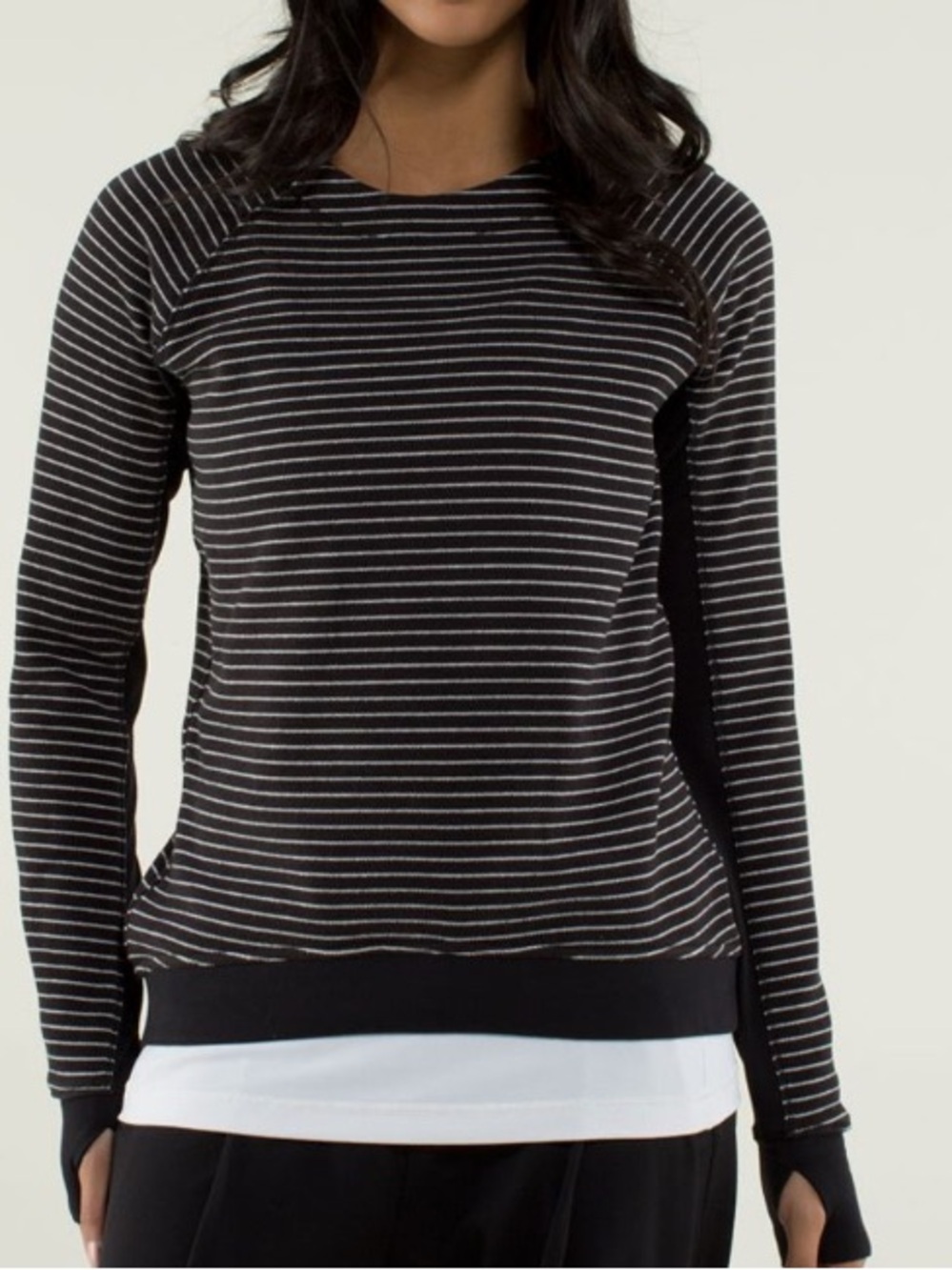 lululemon athletica Fleet Street Pullover - Black & White Stripe